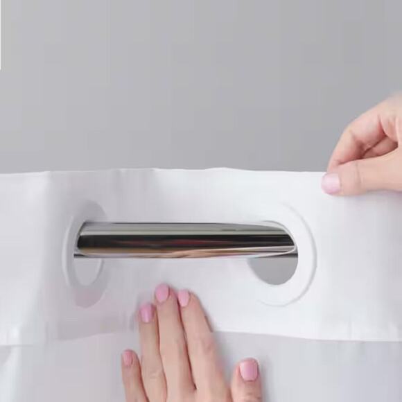 Hookless White Waffle 3-in-1 Fabric Shower Curtain w/ Liner 71”x86” – NEW! - Picture 9 of 10